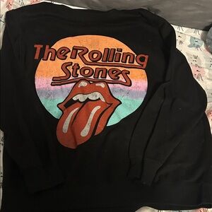 The Rolling Stones Black Sweater with Colorful Logo